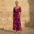 Celeste | Robe Élégante avec Motif de Feuilles