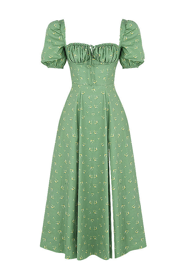 Aviana - Robe Fleurie avec Manches Bouffantes