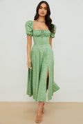 Aviana - Robe Fleurie avec Manches Bouffantes