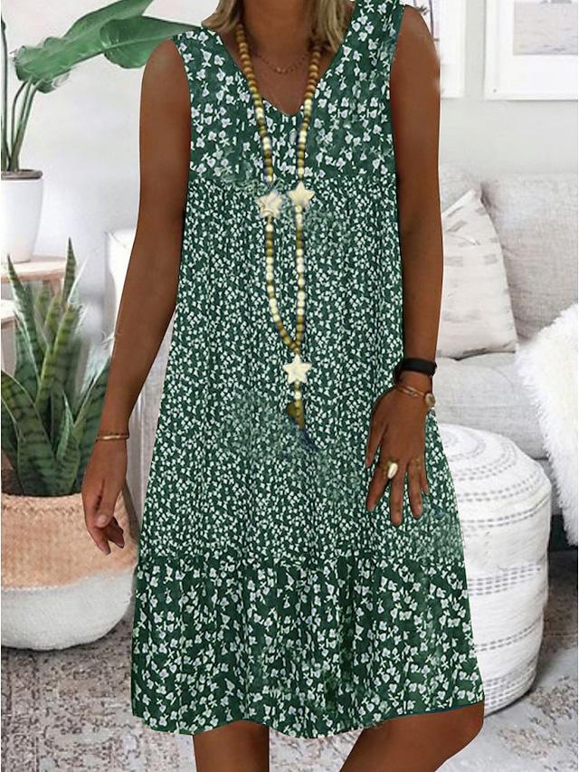 Karine | Robe sans manches à encolure en V