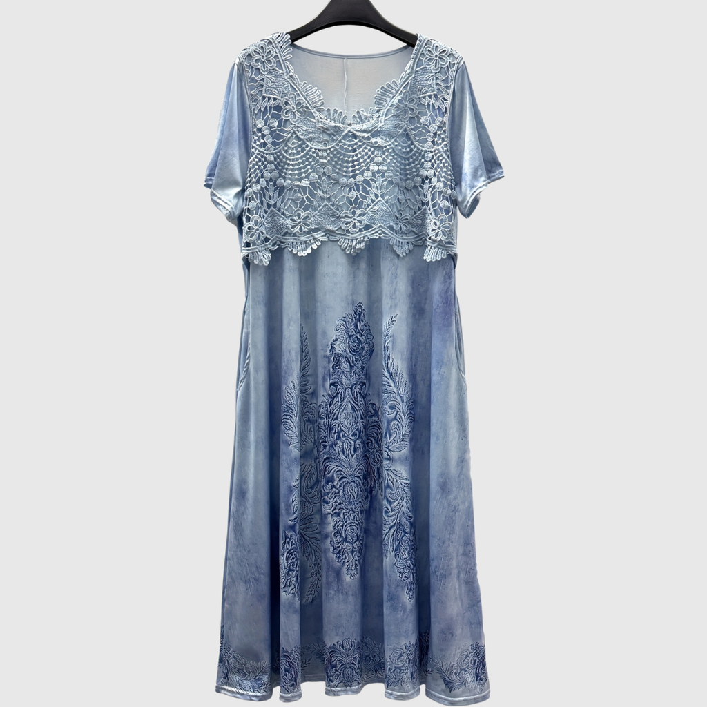 INDIGO | ROBE MIDI FLEURIE ÉLÉGANTE