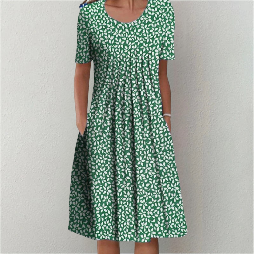 Irène | Robe fleurie à poches