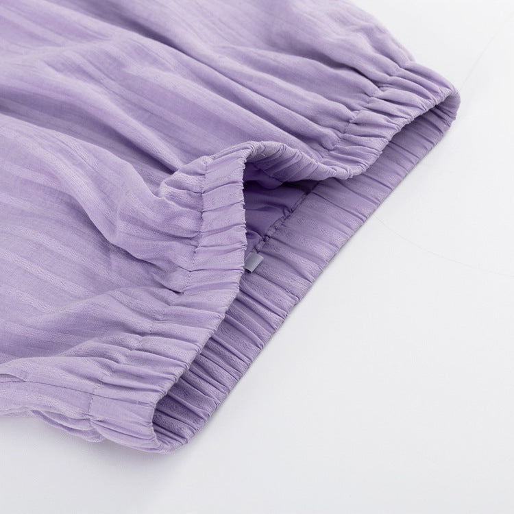 Auréline | Ensemble chemise boutonnée et short léger