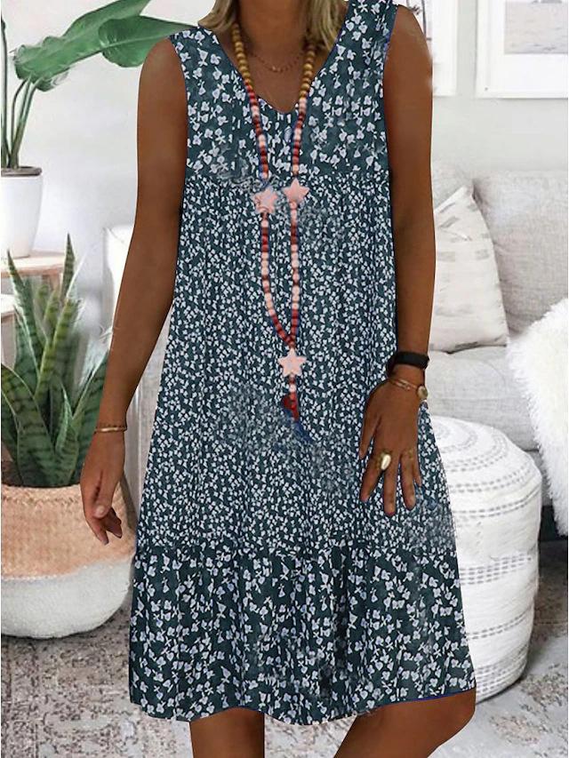 Karine | Robe sans manches à encolure en V
