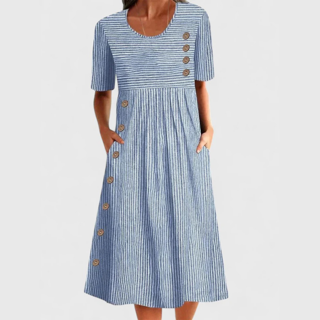 JARNA | ROBE MI-LONGUE RAYÉE