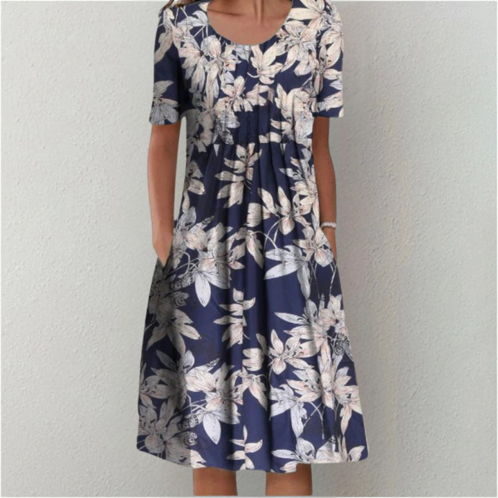 Irène | Robe fleurie à poches