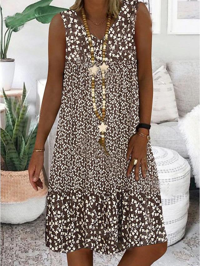Karine | Robe sans manches à encolure en V