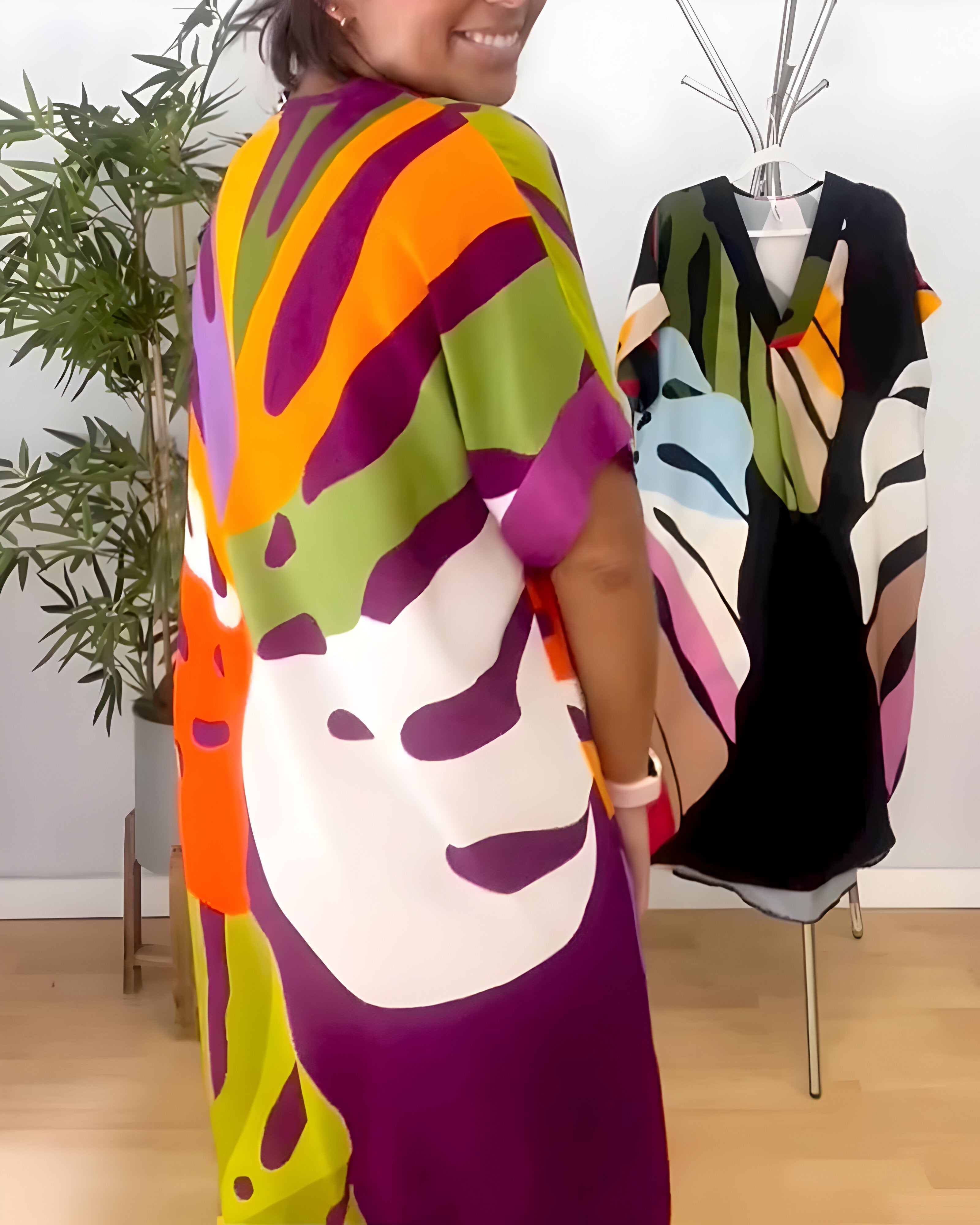 Rianna - Robe avec Imprimé Abstrait