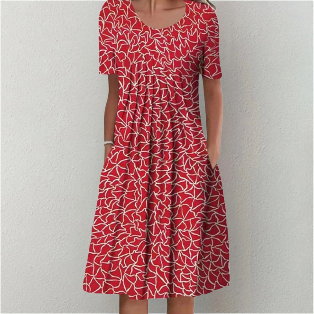 Irène | Robe fleurie à poches
