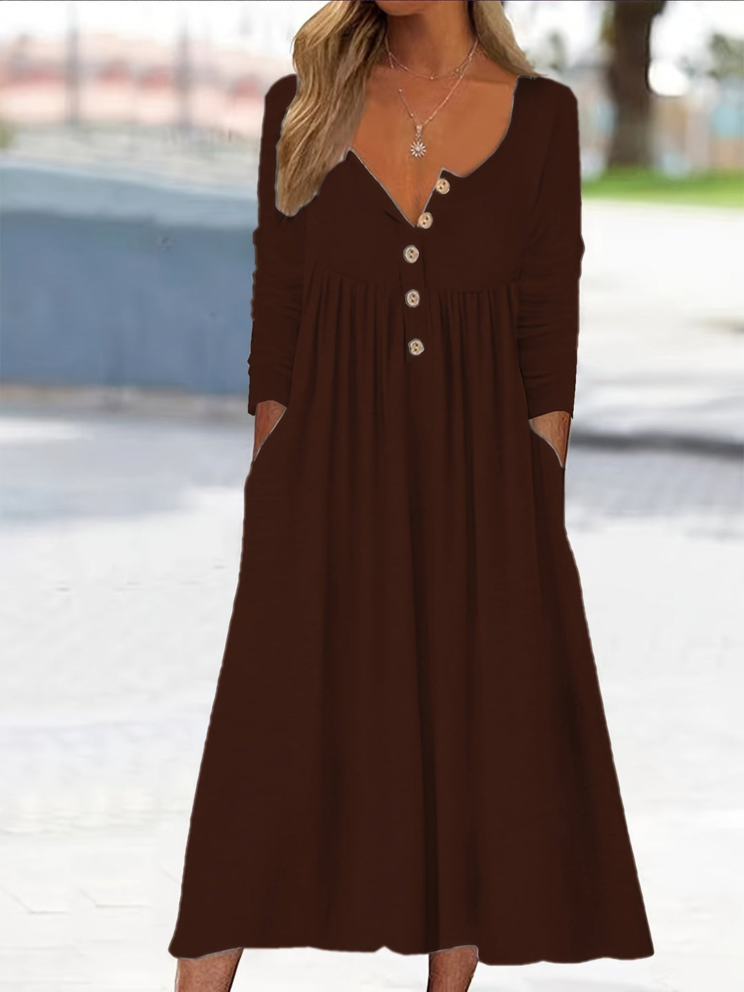 Lorraine | Robe midi boutonnée devant