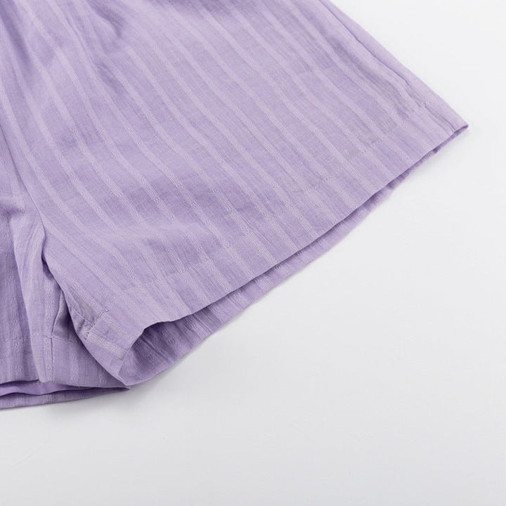 Auréline | Ensemble chemise boutonnée et short léger