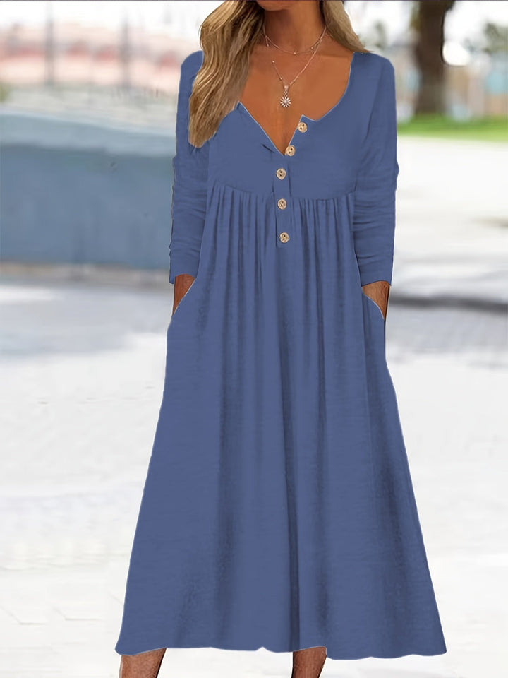 Lorraine | Robe midi boutonnée devant