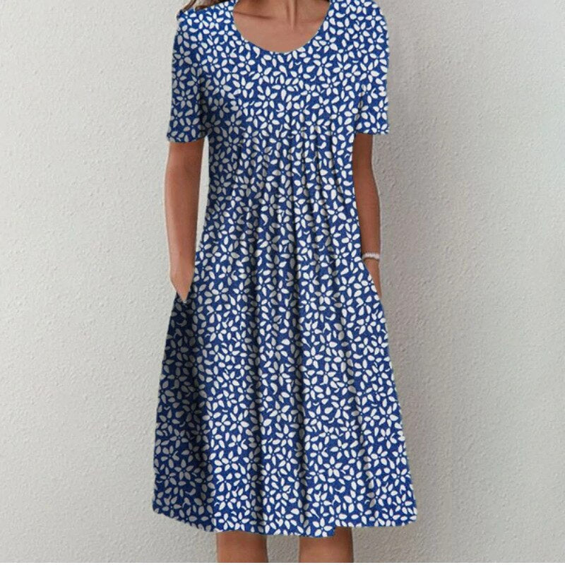 Irène | Robe fleurie à poches