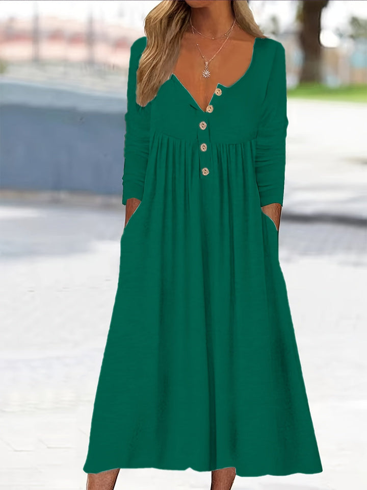 Lorraine | Robe midi boutonnée devant