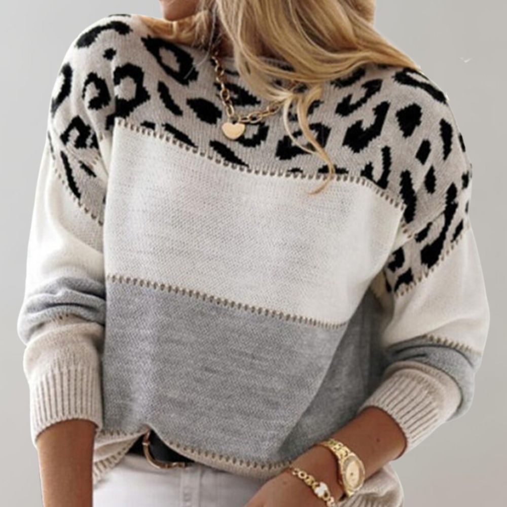 Muriel | Pull en maille à motif léopard