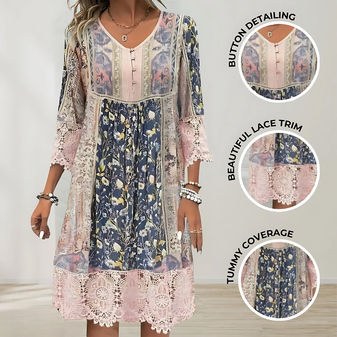 NAYA | ROBE MIDI FLOTTANTE BOHO LUXE