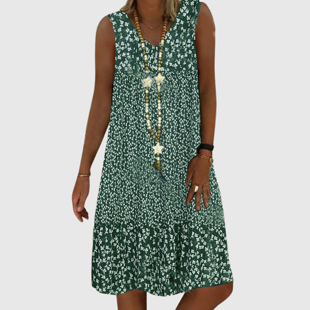 Karine | Robe sans manches à encolure en V