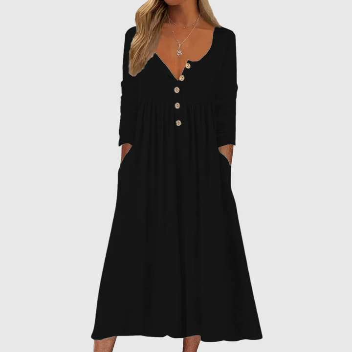 Lorraine | Robe midi boutonnée devant