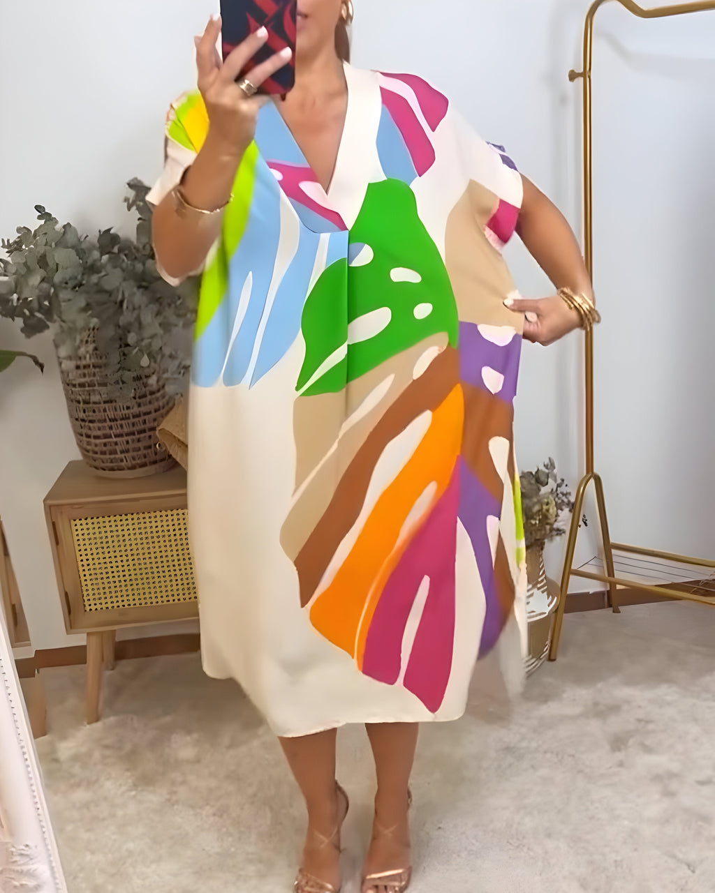 Rianna - Robe avec Imprimé Abstrait