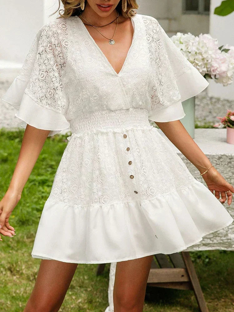 Carole - Robe Bohémienne en Dentelle