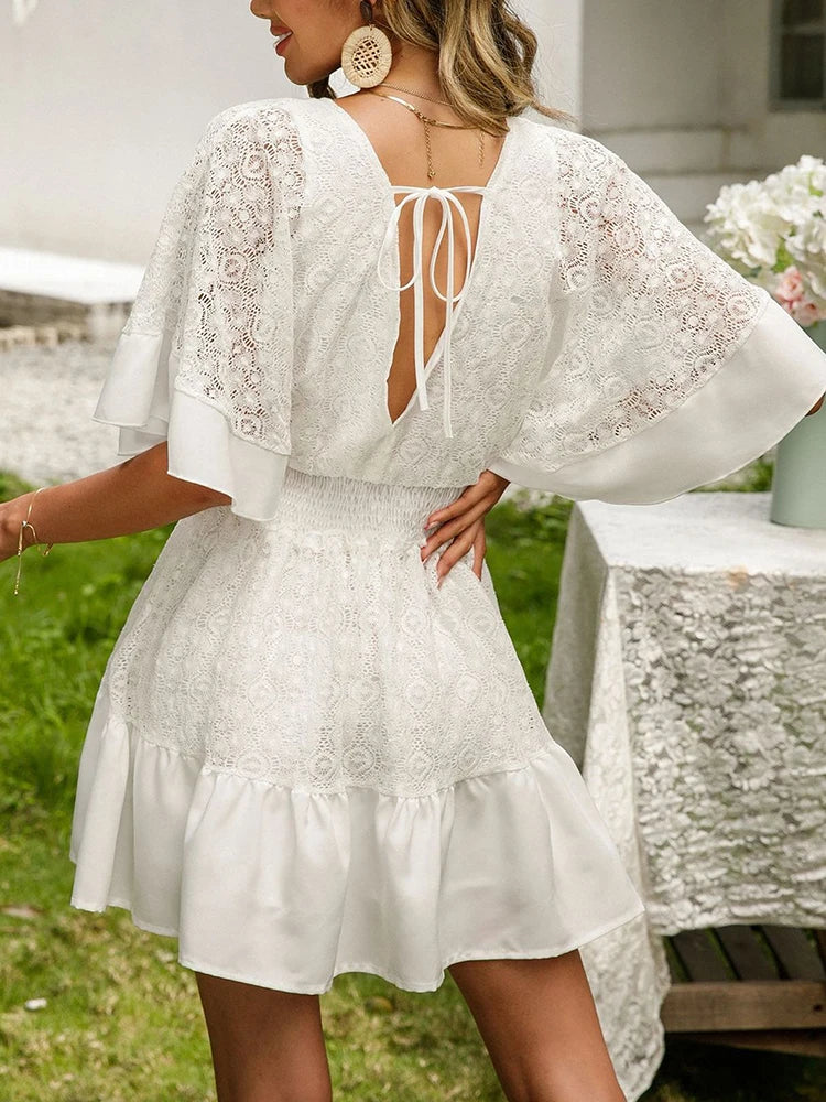 Carole - Robe Bohémienne en Dentelle
