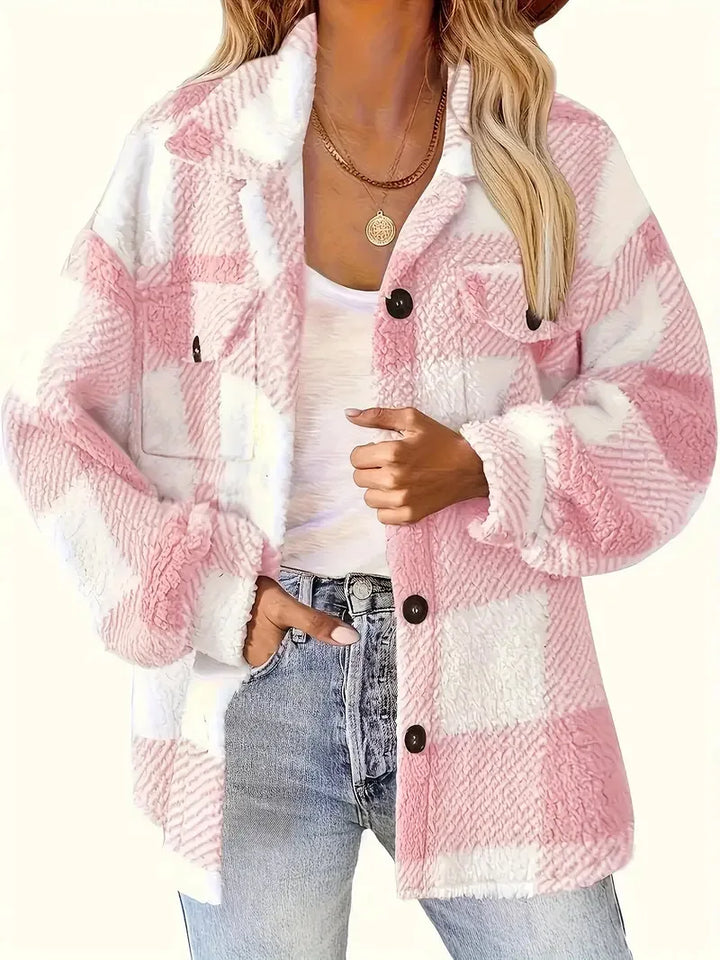 Simone | Veste en polaire à carreaux