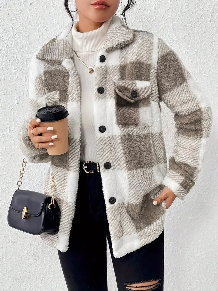 Simone | Veste en polaire à carreaux