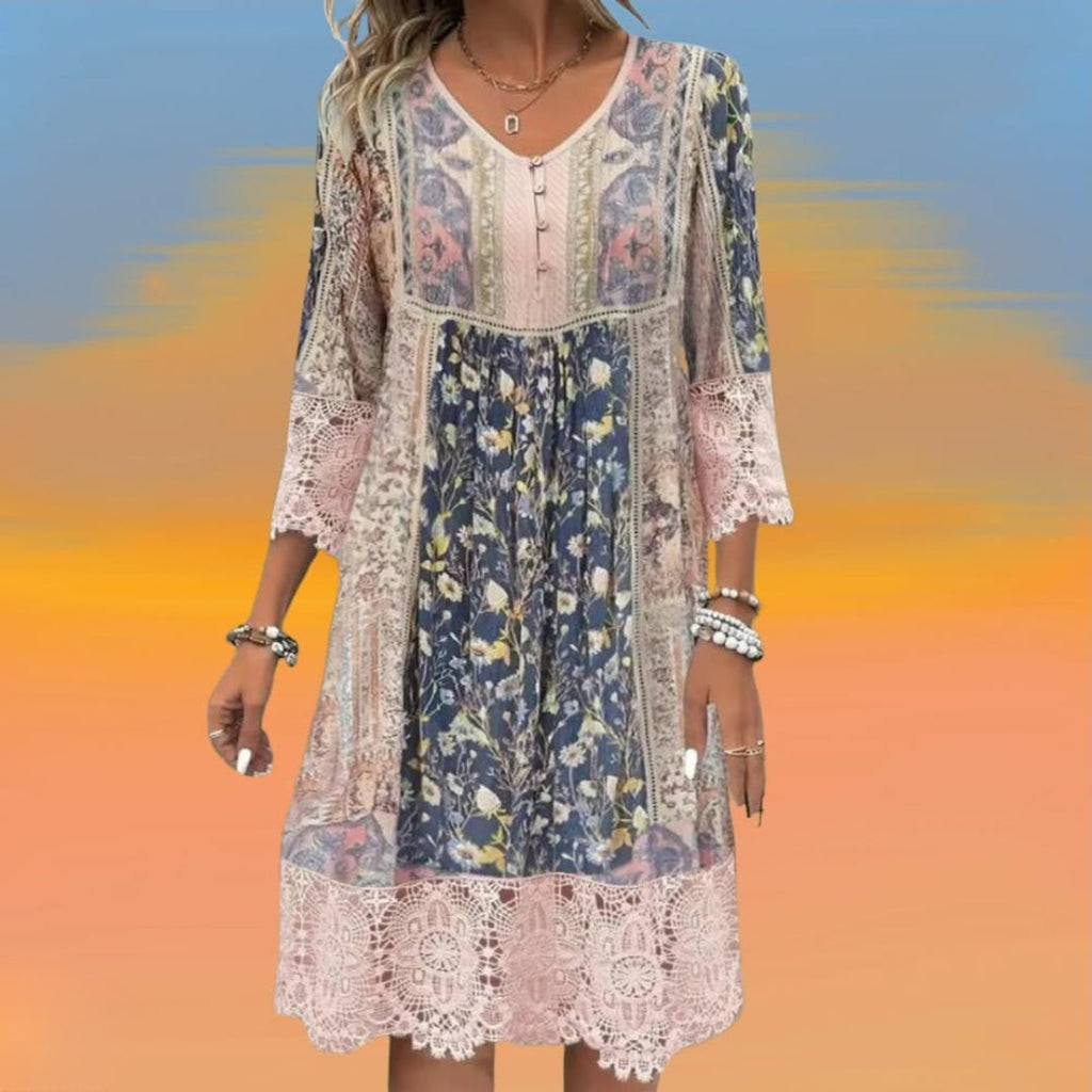 NAYA | ROBE MIDI FLOTTANTE BOHO LUXE