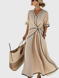 Helena | Robe Maxi Drapée sur le Côté