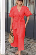 LYNORA | ROBE MIDI ÉLÉGANTE AVEC ENCOLURE EN V
