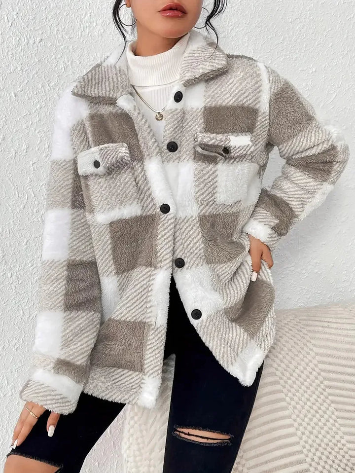 Simone | Veste en polaire à carreaux