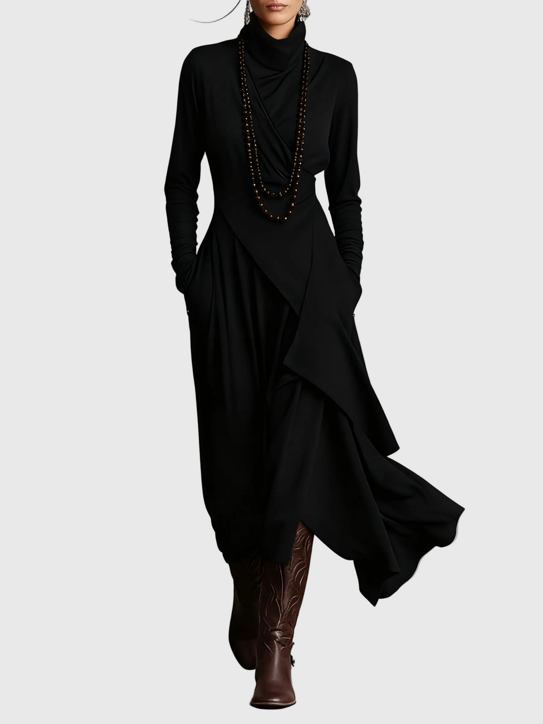 Martine | Robe maxi plissée